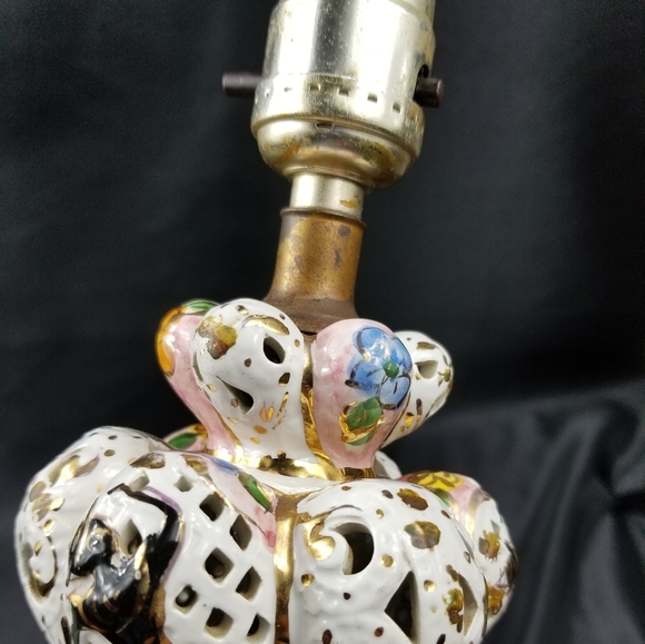 Vtg! Rare Capodimonte Porcelain Lamps - Set of 2 - Picture 8 of 10